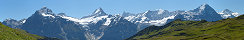 Wetterhorn, Schreckhorn, Fiescherhorn, Eiger and Jungfrau (From Bachsee, Berner Oberland, Switzerland)