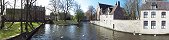 Canal and Swans in Begijnhof (Bruges, Belgium)