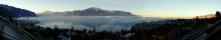 Morning fog on Lake of Geneva (Montreux, Switzerland)