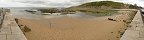 La plage et des coquilles Saint-Jacques vides (Port-en-Bessin-Huppain, Calvados, France)